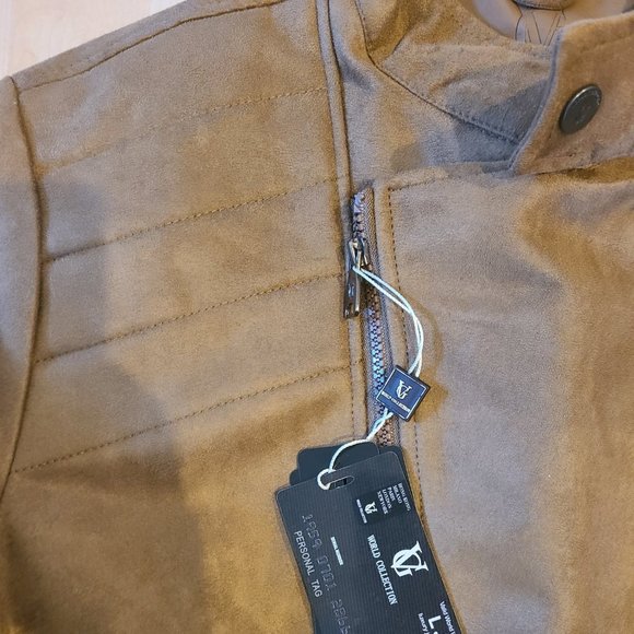 NWT Women's Tan Faux Suede Jacket in XL - Picture 3 of 8